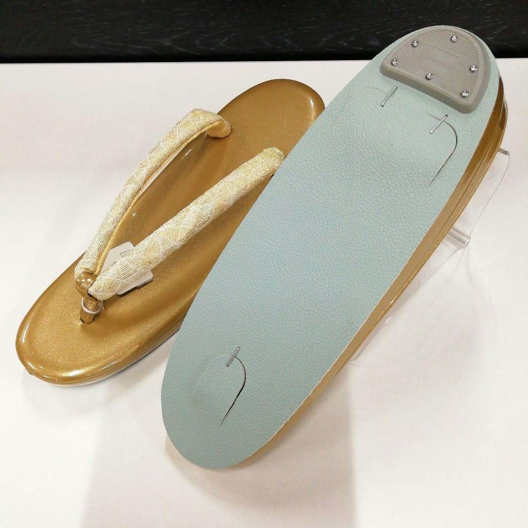 新品未使用 礼装用 佐賀錦ゴールド系草履バッグセット　フリーサイズ OL-4