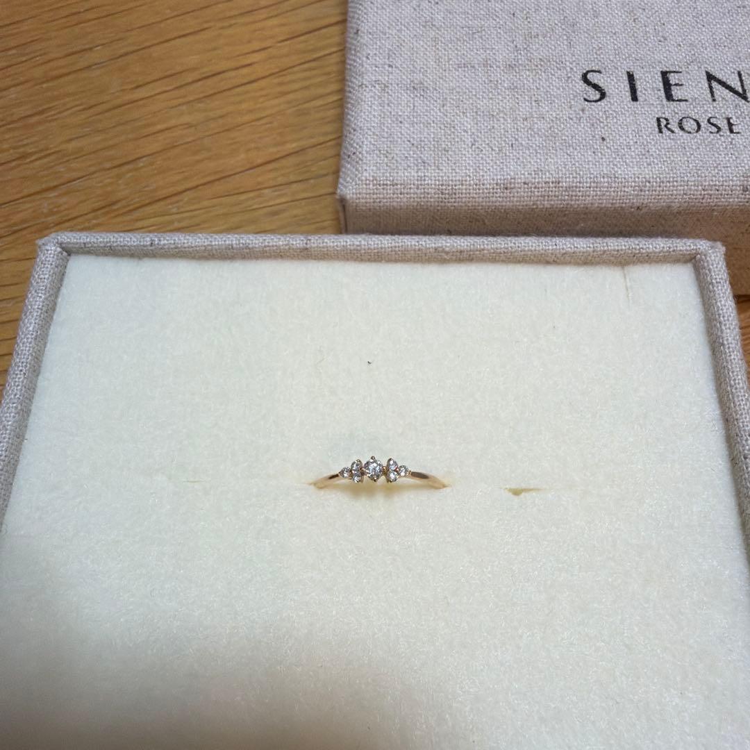 【美品】7号　ローレル7粒リング　シエナロゼ　k10　ダイヤモンド