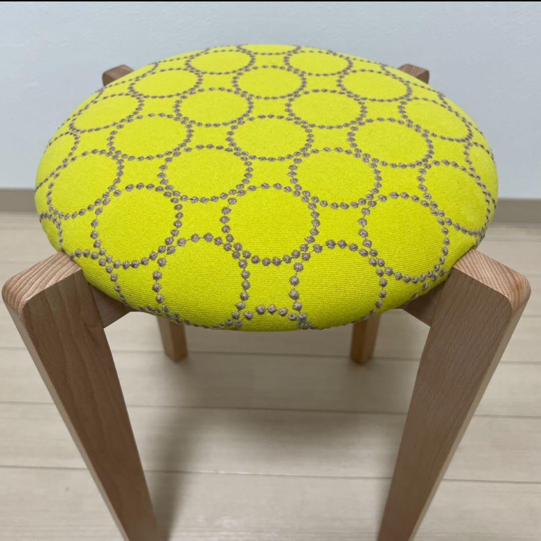 ミナペルホネン dop タンバリン 角脚 スツール 【イエローグレ】スタッキング