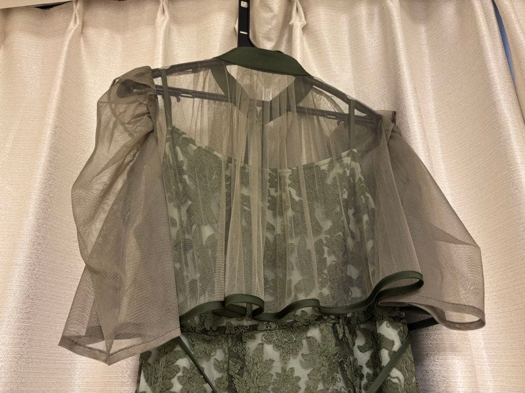 leja ドレス レース オケージョン グリーン シースルー