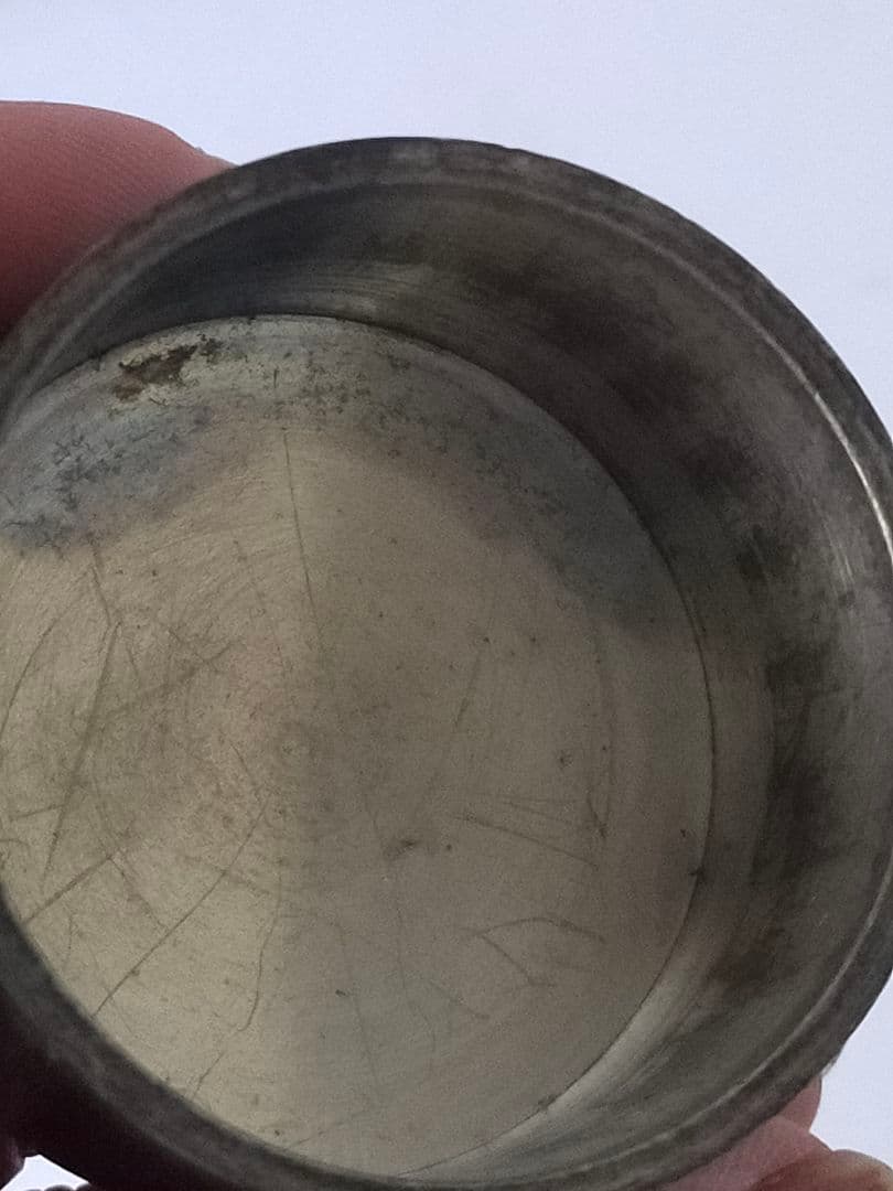 骨董 煎茶道具 錫器 茶入 茶筒 鹿児島 谷山正錫 明治17年製