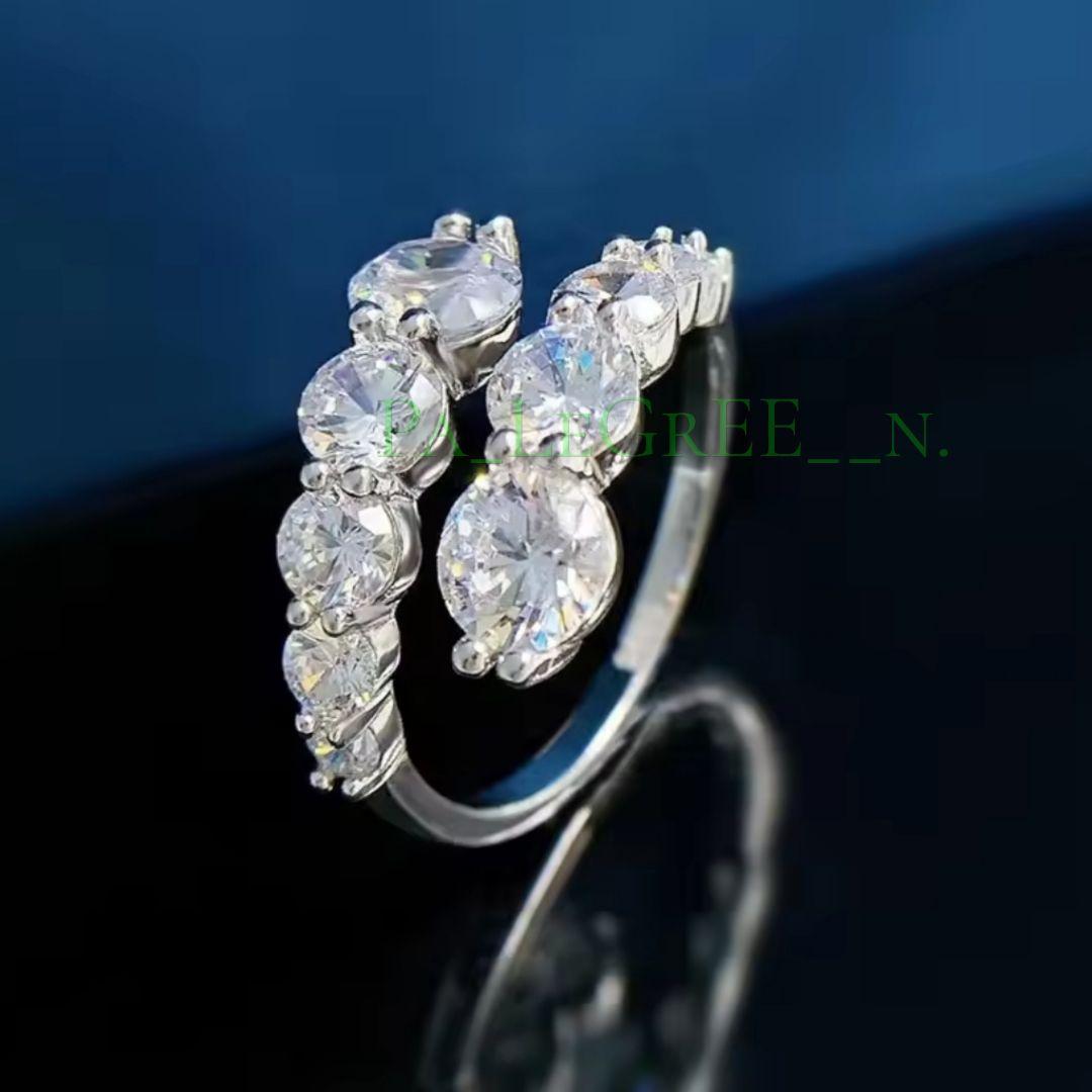 aa1a指輪レディース結婚指輪　婚約指輪　モアサナイト 　18k　S925