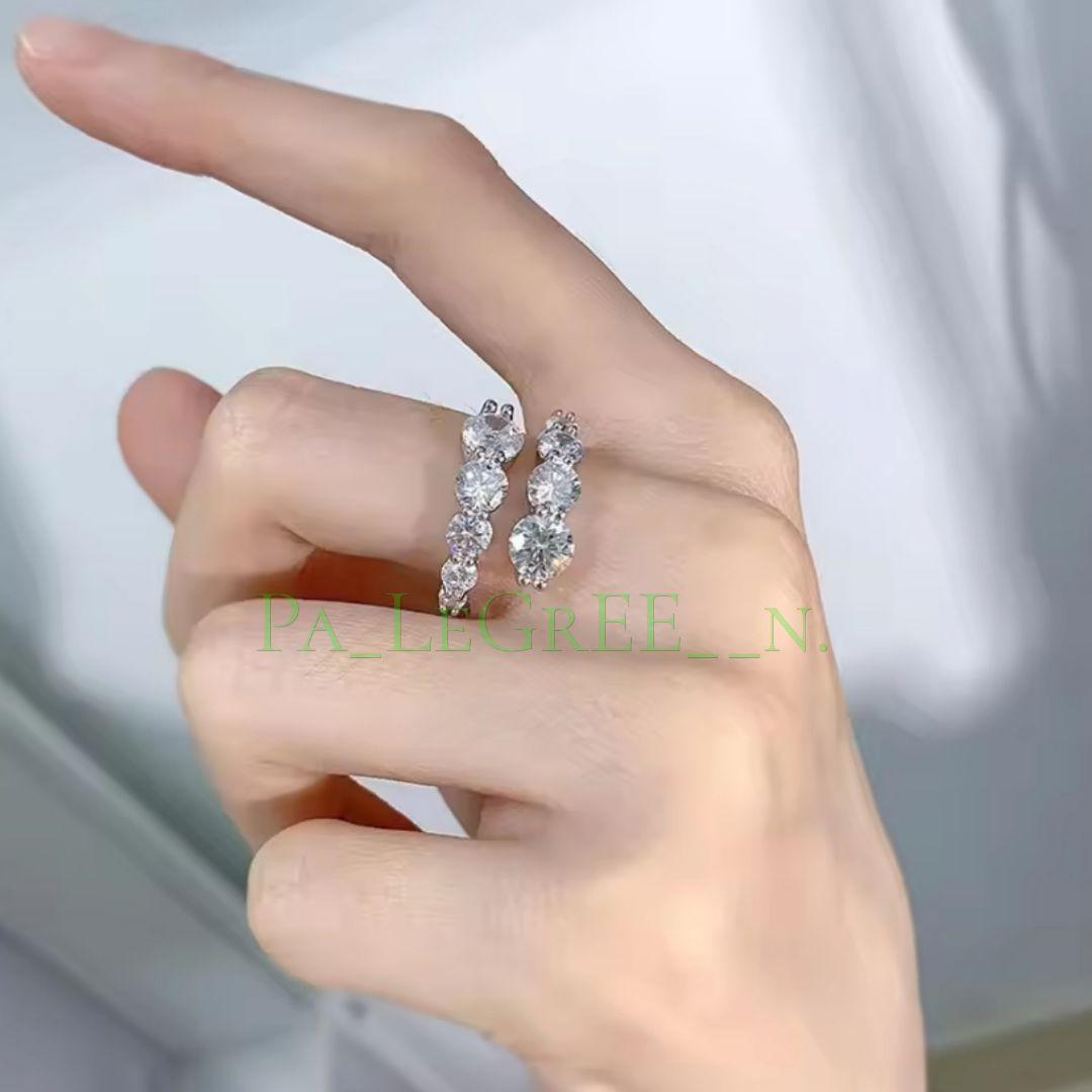 aa1a指輪レディース結婚指輪　婚約指輪　モアサナイト 　18k　S925