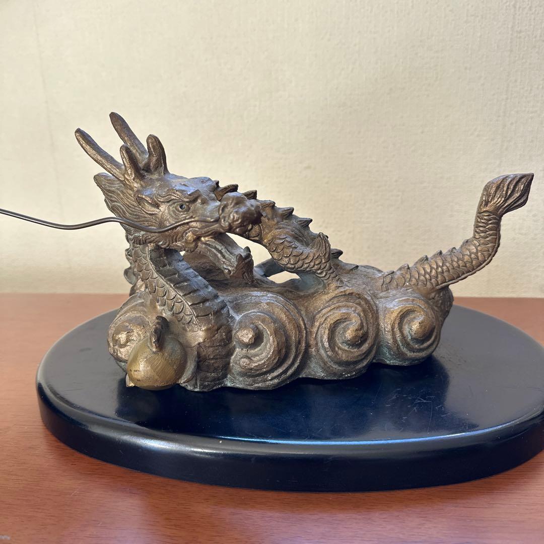 砂原放光 雲龍 鋳物 放光作 辰 龍 古美術 骨董 縁起物 置物 床間 伝統