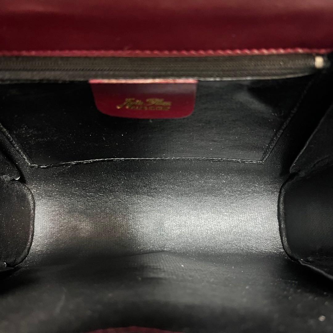 【美品】Lizard skin リザード/italy製/ボルドー系/ハンドバッグ