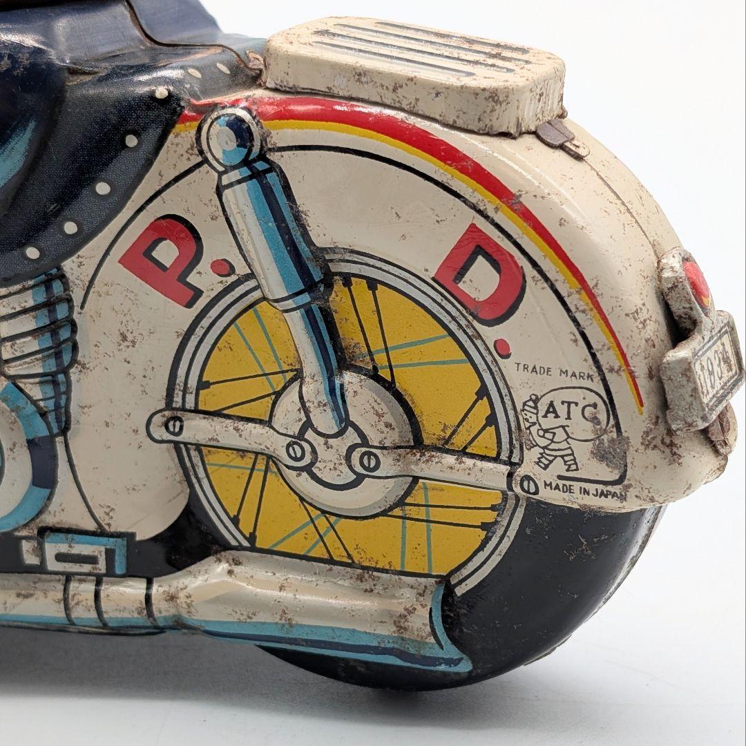 レトロホビー アサヒ玩具 ハイウェイP.D.ポリス ブリキ フリクションバイク