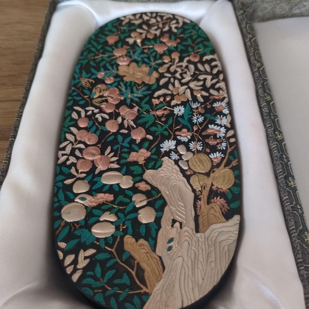 中国書斎墨　曹素功　上海墨廠 中国書斎墨 徽歙曹素功六世孫堯千氏造 上海墨廠 墨 未使用品 中国書斎