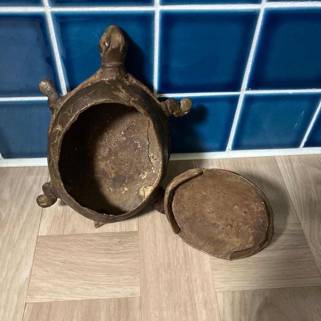 マリ ドゴン族 金属製 亀のケース