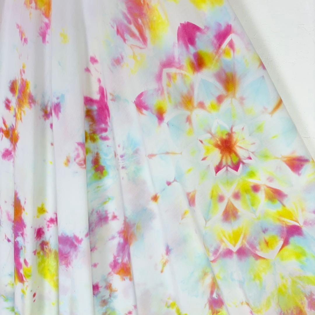 【一点もの】サルエルパンツ　ハンドメイド染め　曼荼羅　パープル