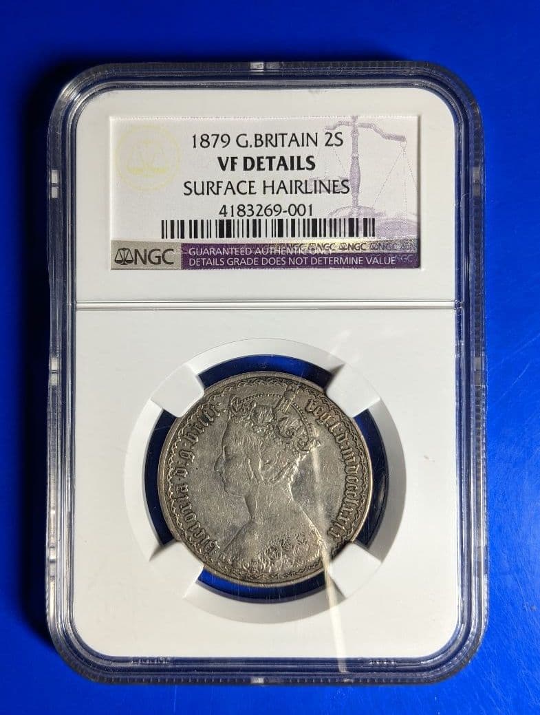 イギリス ゴチックフローリン銀貨（ヴィクトリア女王）1879年