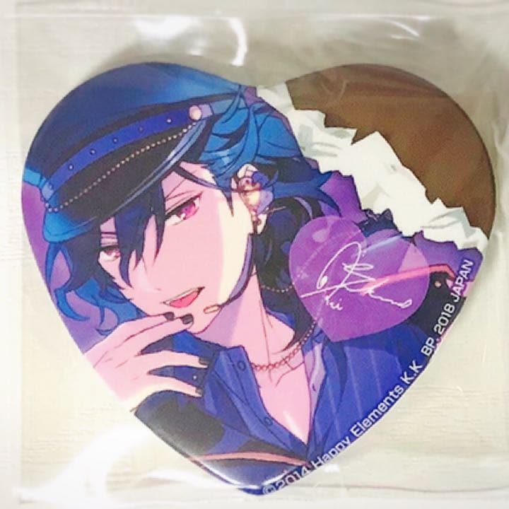 新品★あんスタ★UNDEAD【朔間零】一番カフェ★ハート型缶バッジ★4点セット