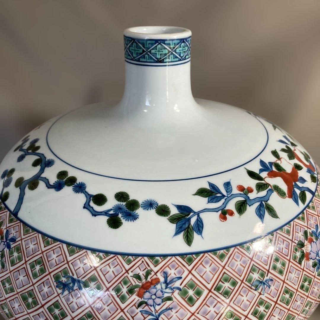 源右衛門】古伊万里の伝統 日本名窯 舘林源右衛門作 染錦松竹梅柘榴