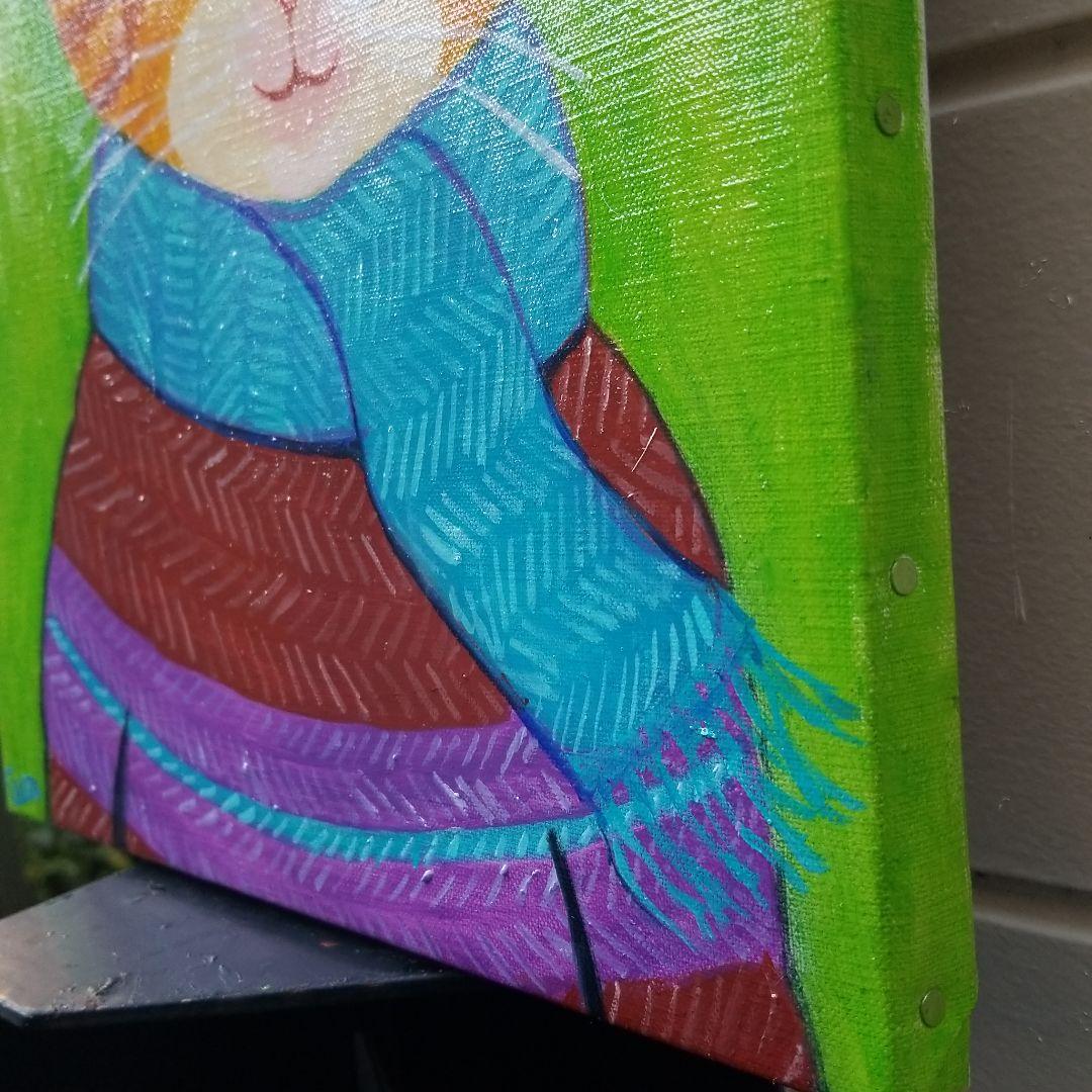 油絵 専用 ニットが大好きな猫 2