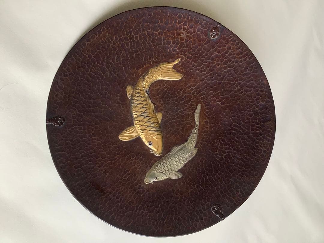 No.460 『鯉』／銅蟲／広島伝統工芸師銅虫清さん作／銅製／飾皿