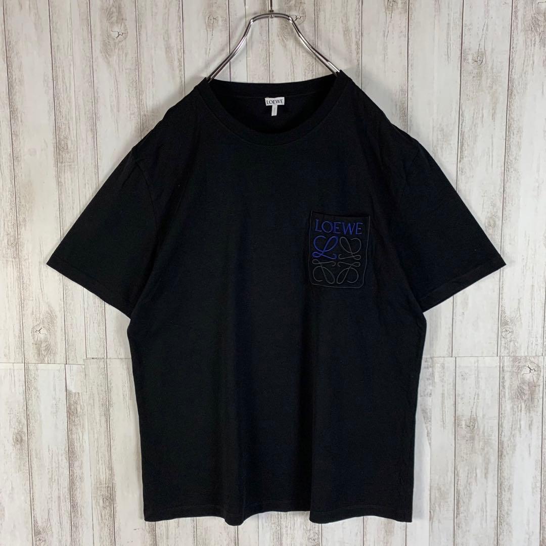 LOEWE アナグラムブラック ポケットTシャツXL