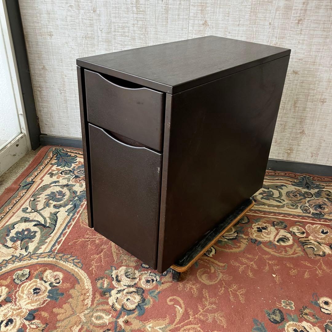 北欧レトロ 木製 大型バタフライテーブル ダイニングテーブル 引き出し収納付