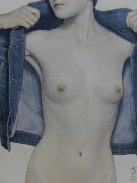 高塚省吾、ブルージーンズ、厳選、希少画集画、新品高級額 額装付