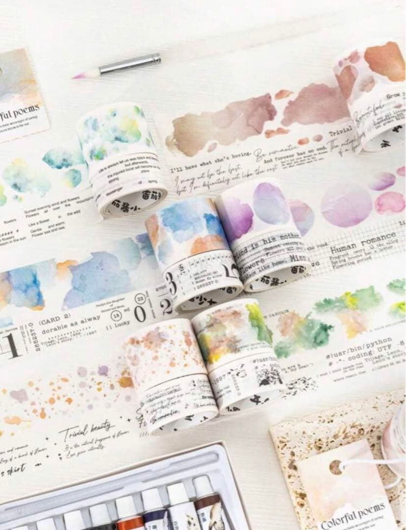 感謝価格♡】コラージュ素材 ロールステッカー マステ 和紙テープ 海外