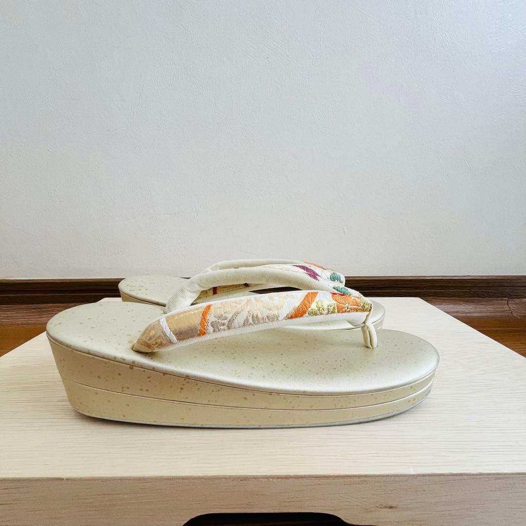 【美品】振袖用バッグ　草履　成人式　振袖　西陣織　正絹　Ｌサイズ