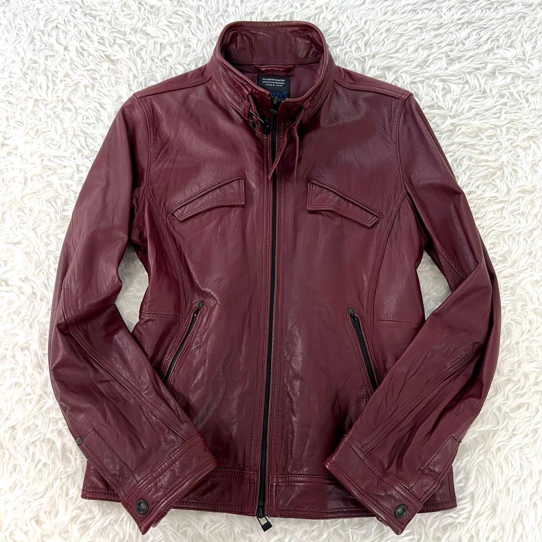極美品✨ニコルクラブフォーメン ライダースジャケット ボルドー 山羊革 M