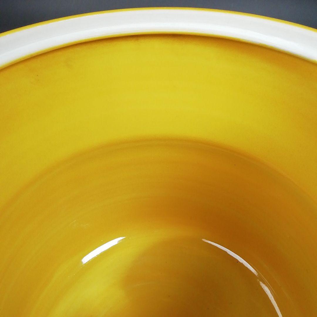 T971 皆具 『黄交趾釉 竹文』『平安 橋本城岳 造』 共箱 茶道具