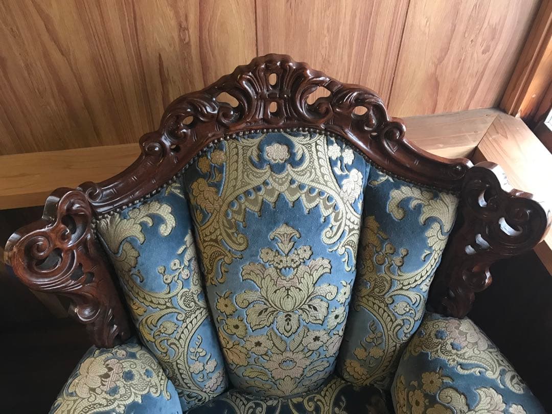 ソファ ダマスク柄 高級 応接間 アンティーク ビンテージ