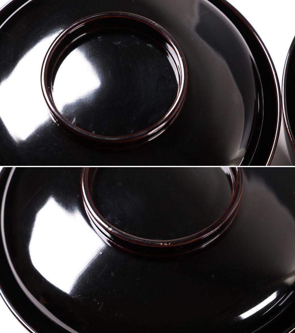 CL72 加賀蒔絵 貝合わせ蒔絵 黒塗椀 二客 蛤 桜 本金 梨地 木製漆器