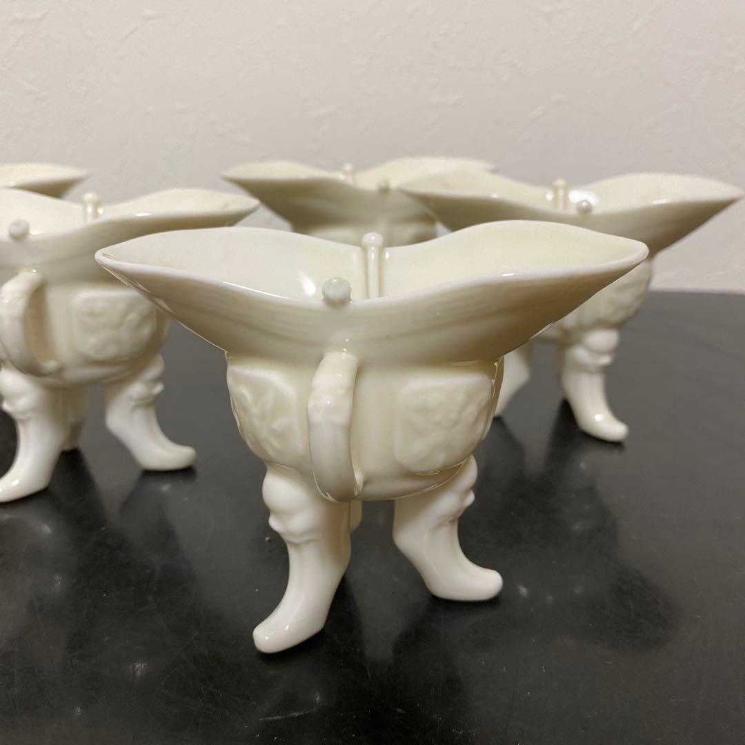 中国美術 徳化窯 白磁 三足爵