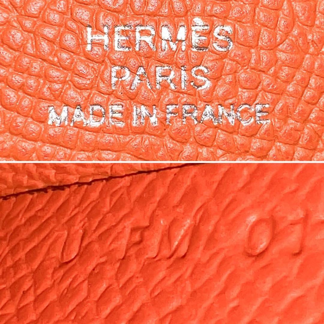SALE【新品同様】エルメス ヴォーエプソン カルヴィ デュオ オレンジ U刻印