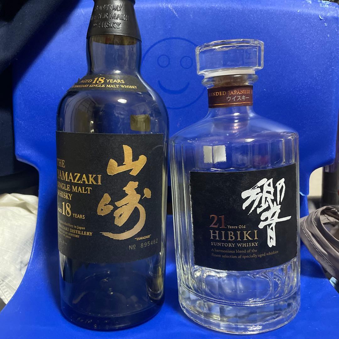山崎18年、響21年空瓶セット SUNTORY サントリー ウイスキー空瓶◻︎山崎18年◼︎響21年 山崎18年・