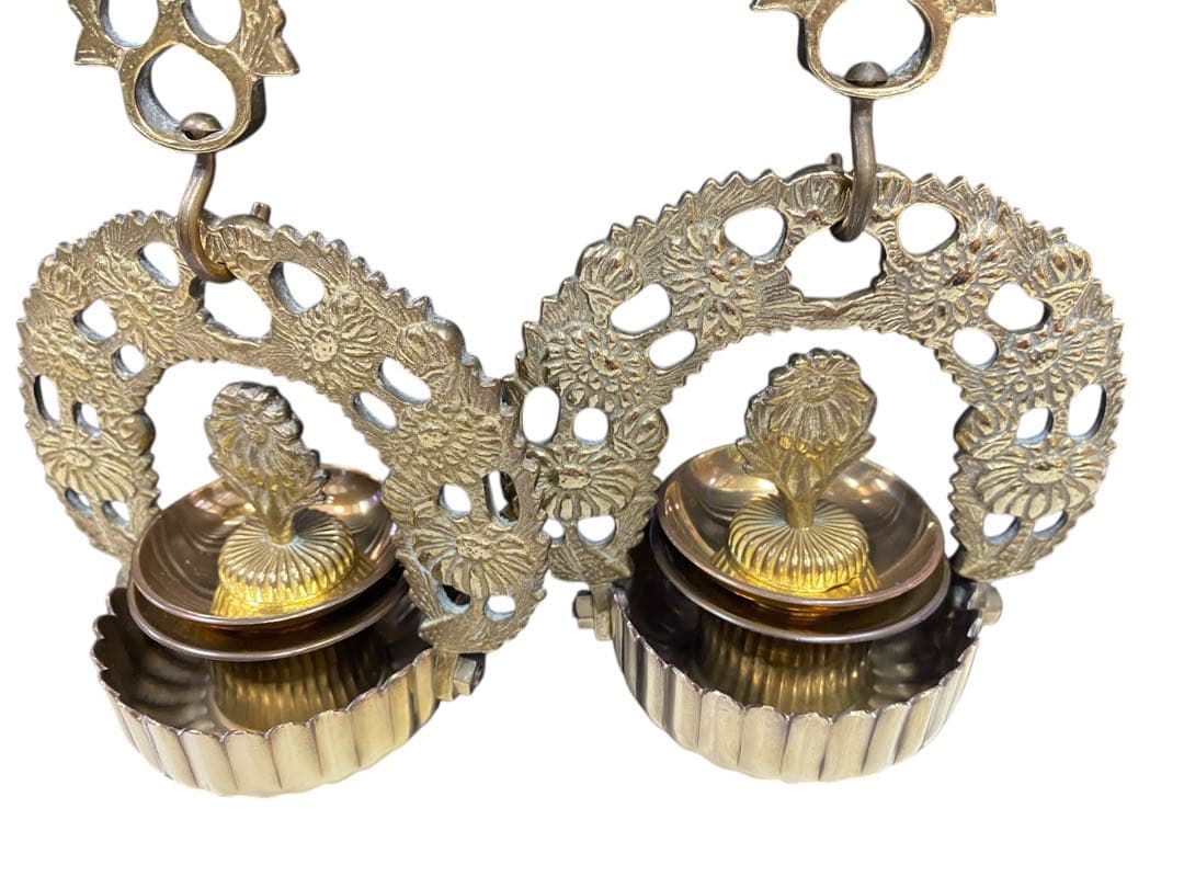 最高級本金メッキの菊リン灯 アンティーク