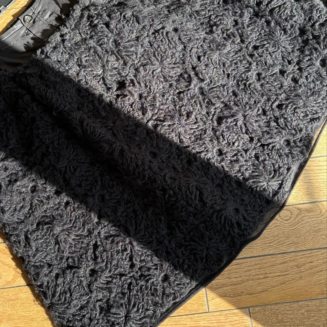 【希少美品】コムデギャルソン ウール仕立てスカートS(日本M)ネイビー(濃紺)