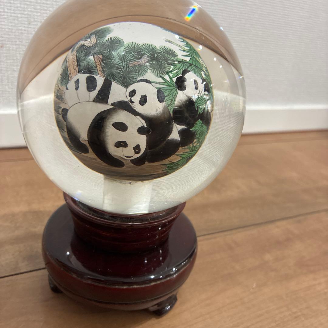 パンダ スノードーム ガラス製　ビンテージ パンダ スノードーム ガラス製 ビンテージ パンダ スノードーム ガラス