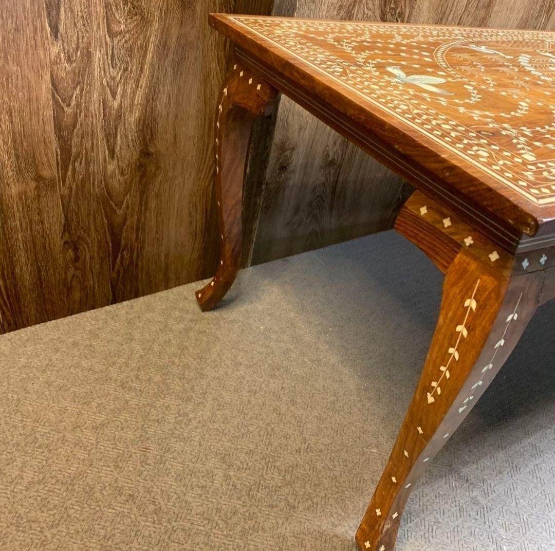 H907R アジアン アンティーク センターテーブル 孔雀