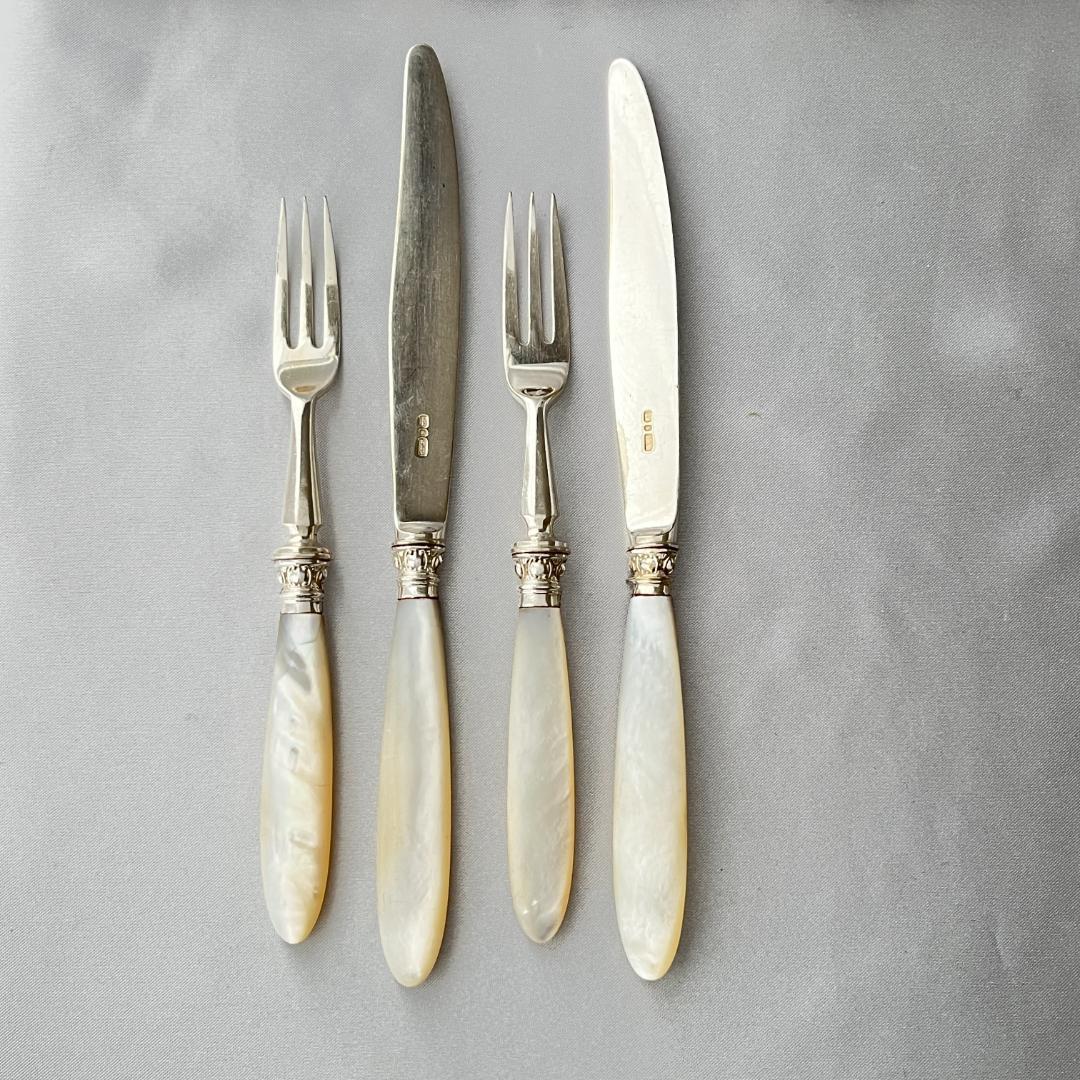 【C W Fletcher & Son 】【白蝶貝】パストリーセット 4本