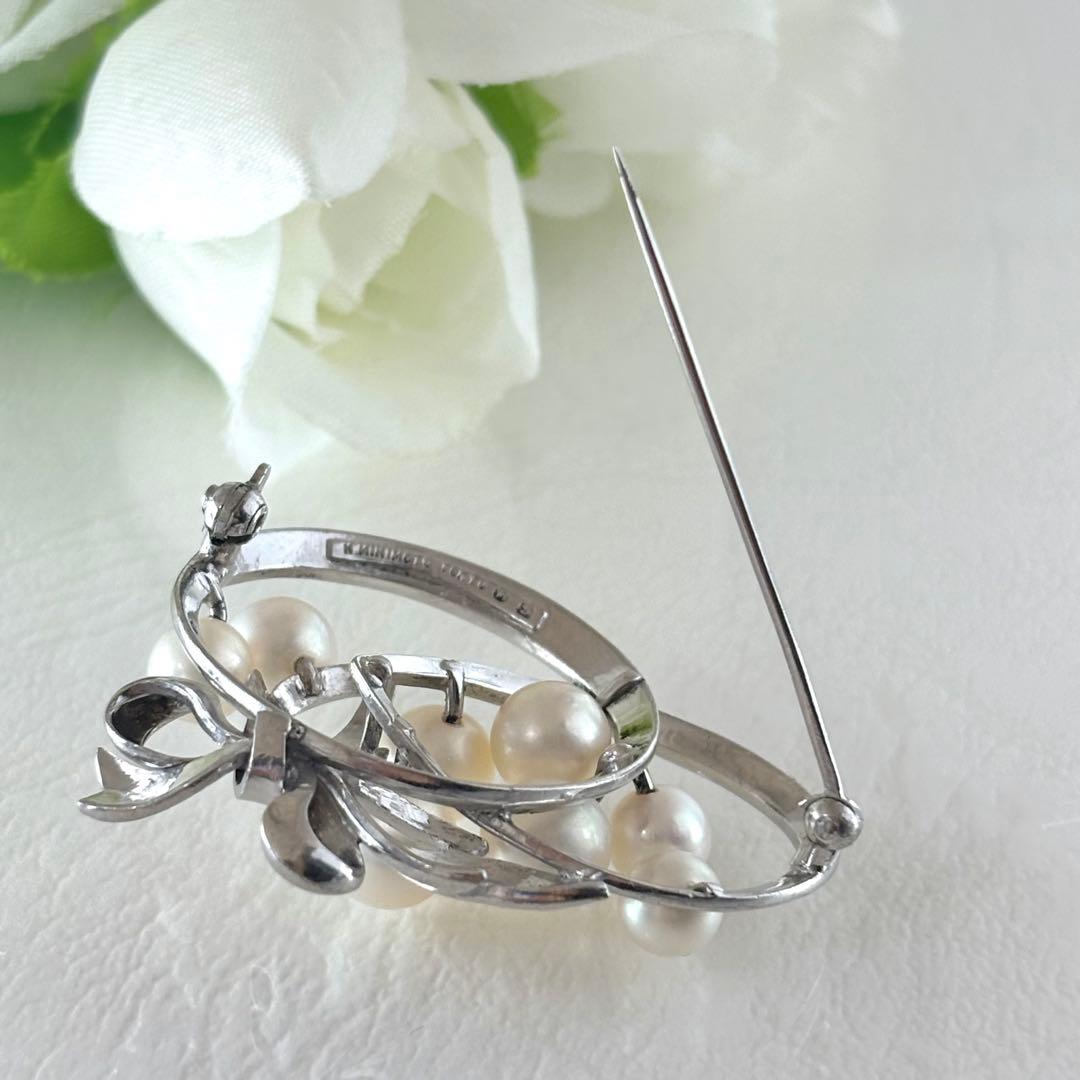 ⭐︎皇室御用達ブランド⭐︎ミキモト シルバー パール ブローチ 花束