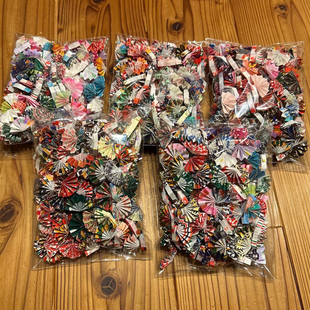 【マロン】和柄和紙の扇子　1000個