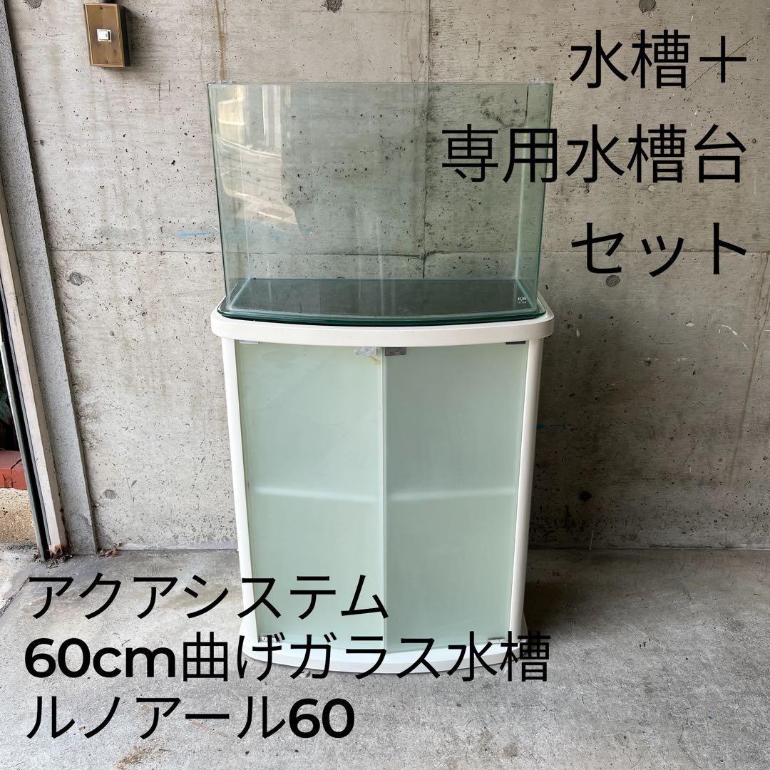 セット・美品】ルノアール600 アクアシステム 60cm曲げガラス水槽