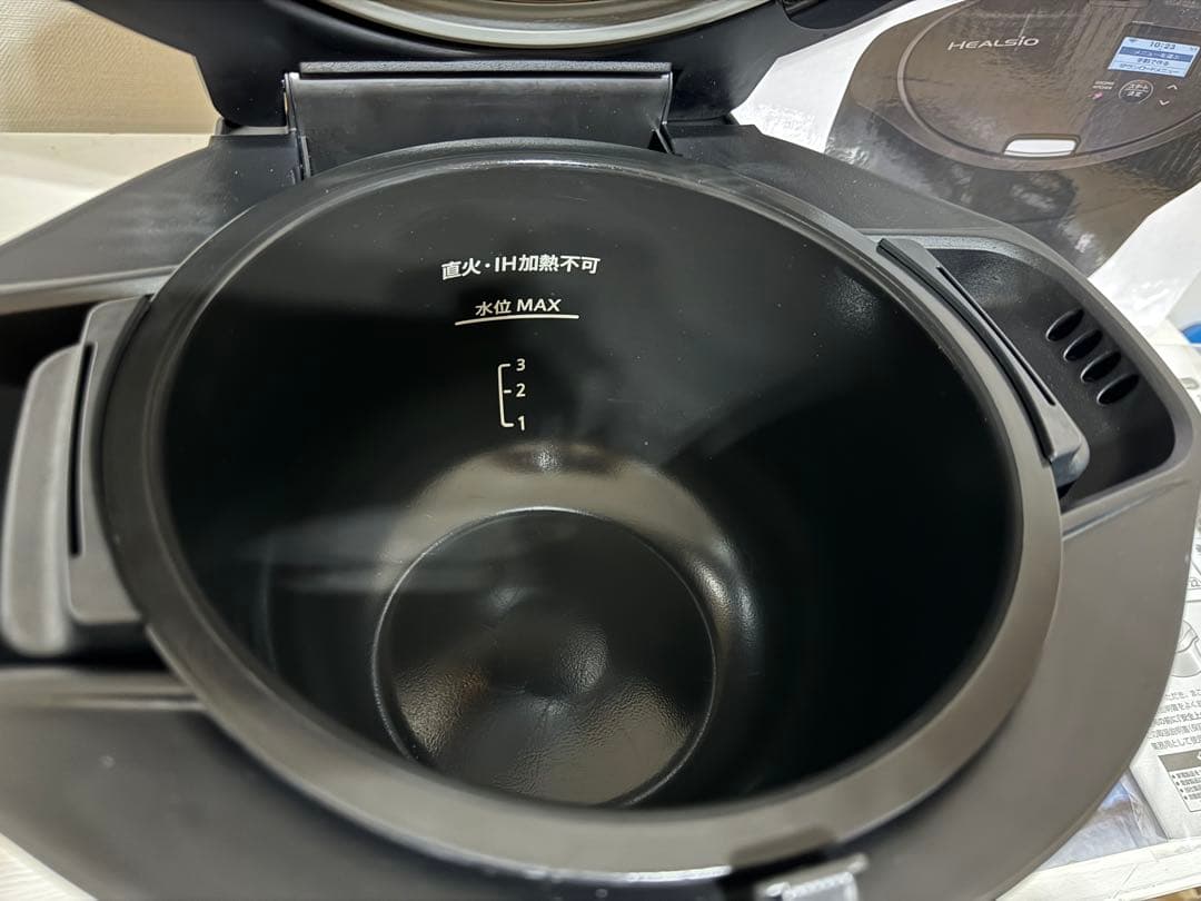 極美品ヘルシオ 水なし自動調理鍋 1.6L ブラック