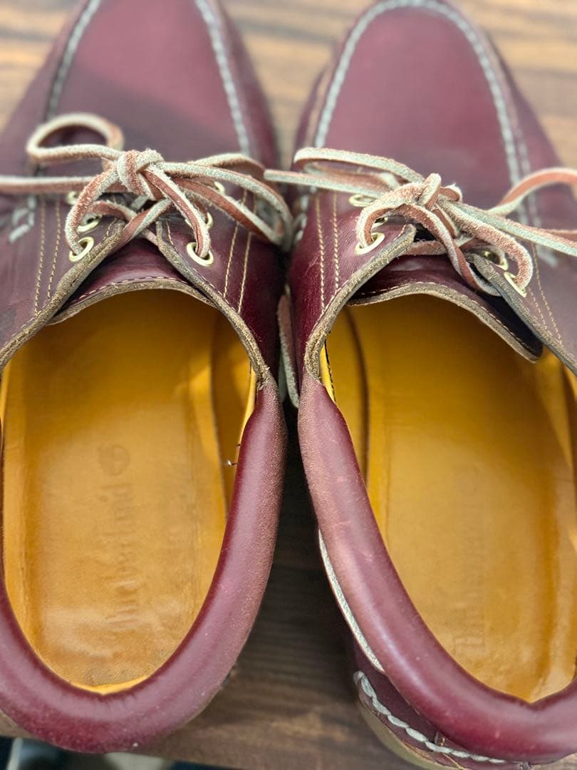 Timberland クラシック　バーガンディ デッキシューズ 革靴