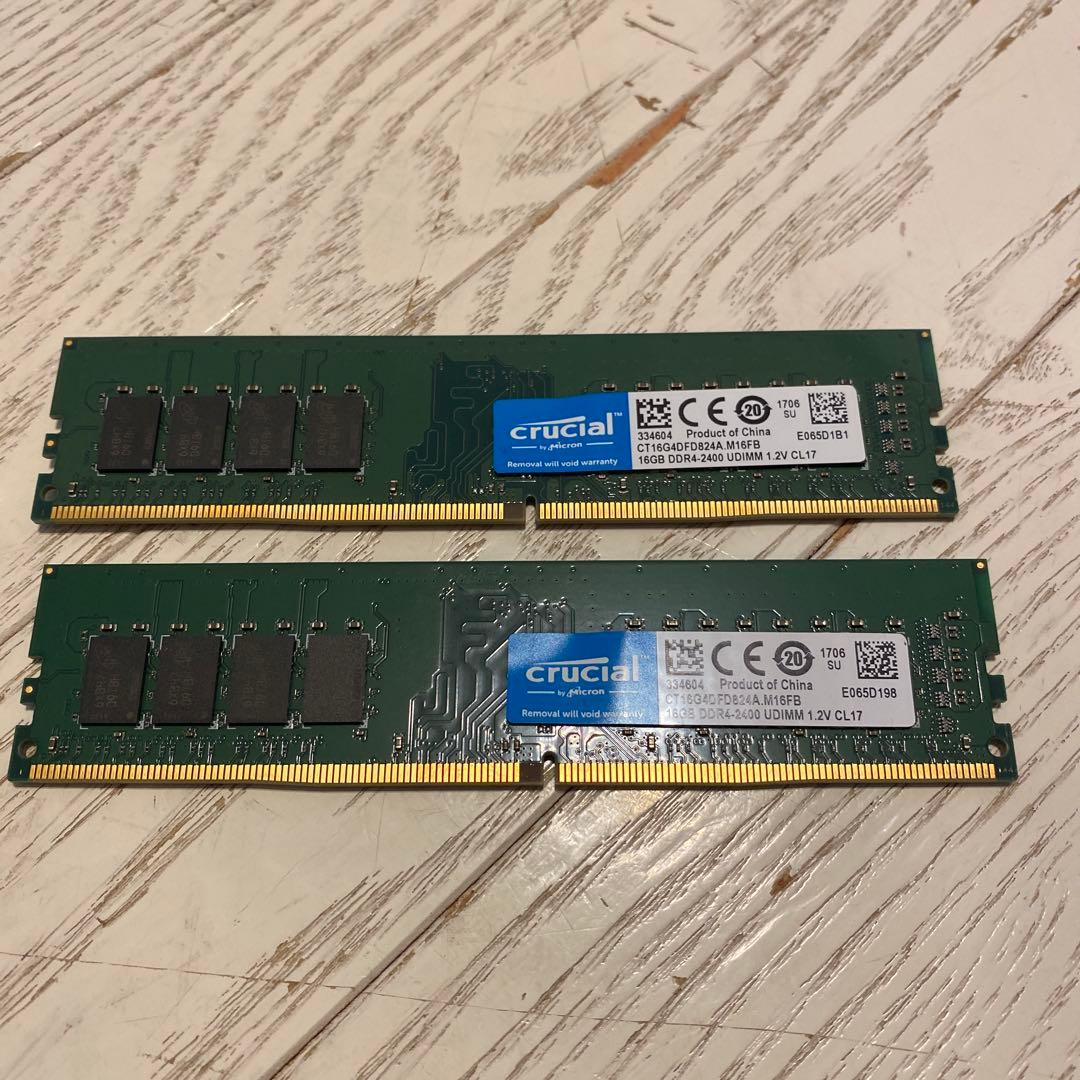 Crucial DDR4 16GB 2400MHz メモリ×2 32GB Crucial 32GB RAM Kit (16GBx2) DDR4 2400 MT/s PC Computer Memory