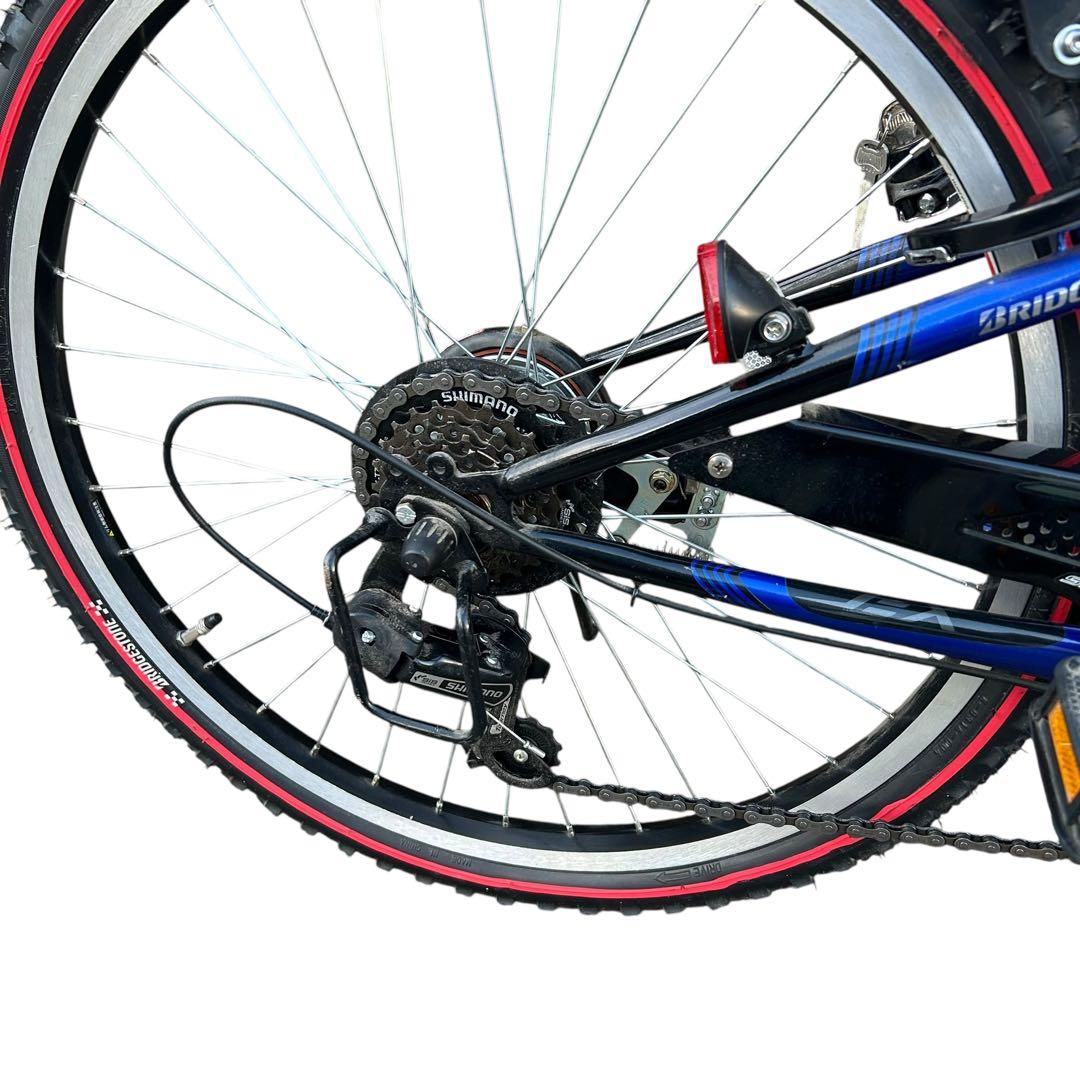 ブリヂストン 子供用自転車 青 前カゴ付　24インチ