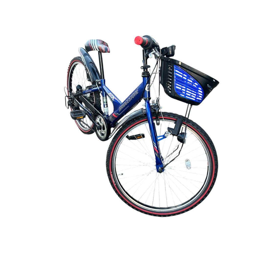 ブリヂストン 子供用自転車 青 前カゴ付　24インチ