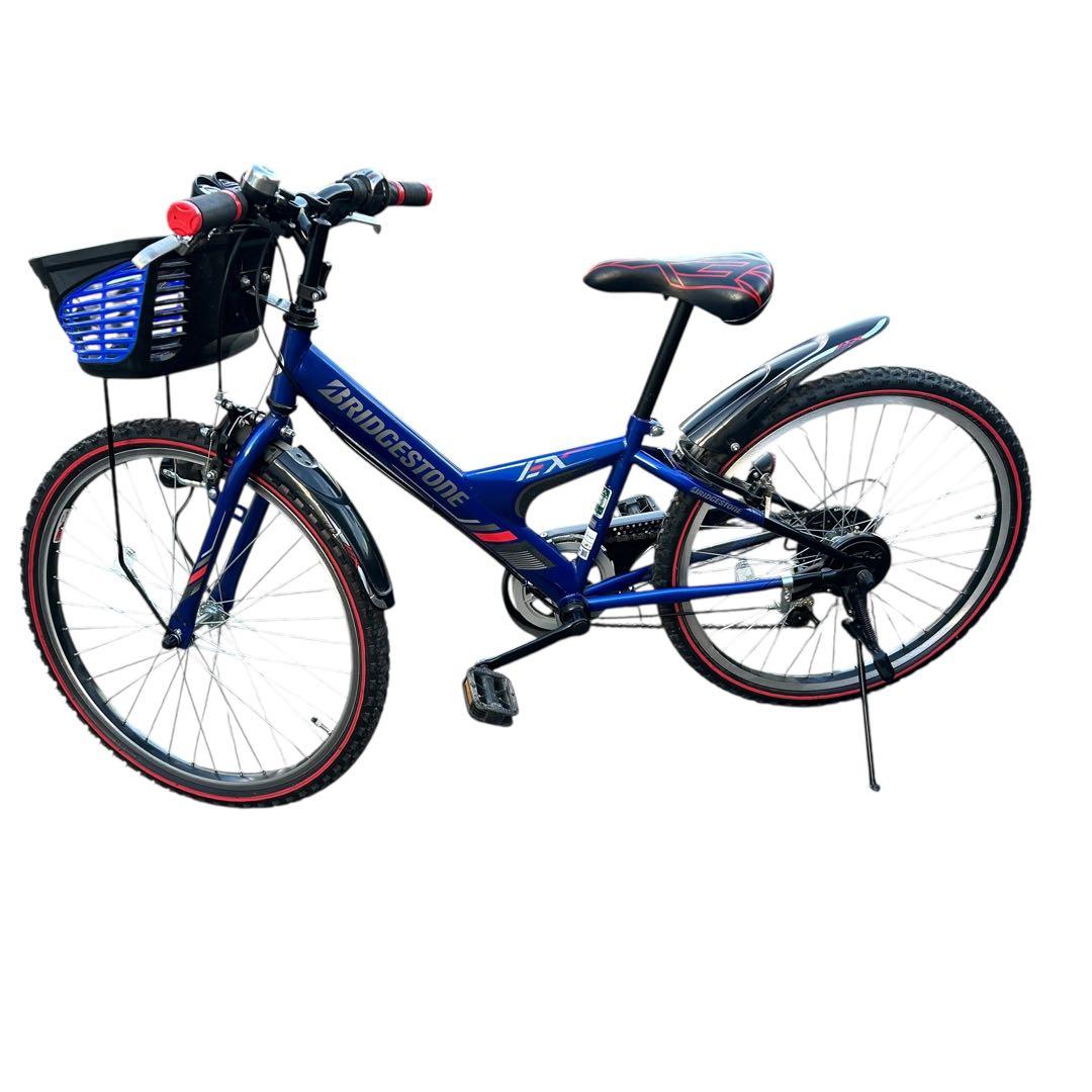 ブリヂストン 子供用自転車 青 前カゴ付　24インチ
