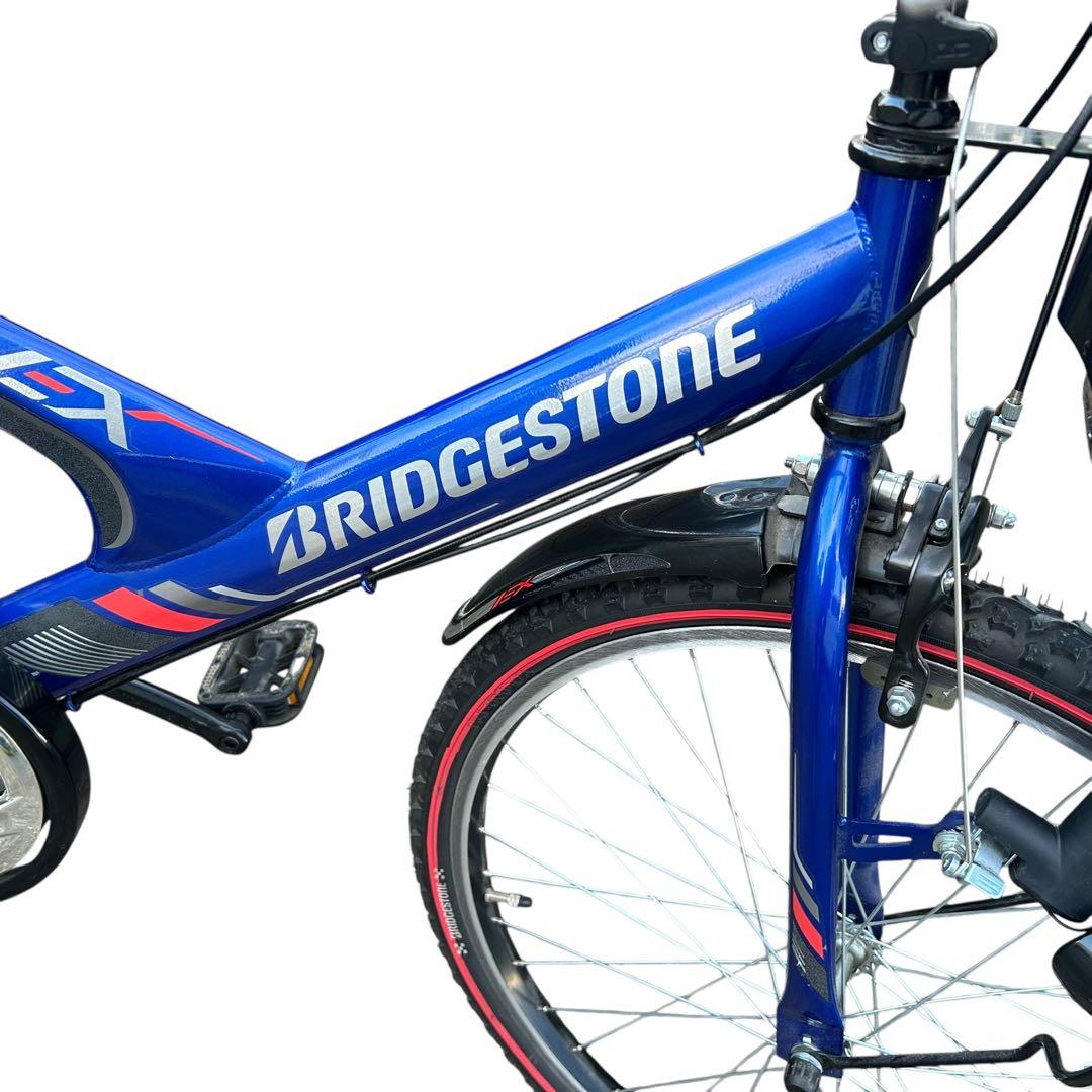 ブリヂストン 子供用自転車 青 前カゴ付　24インチ