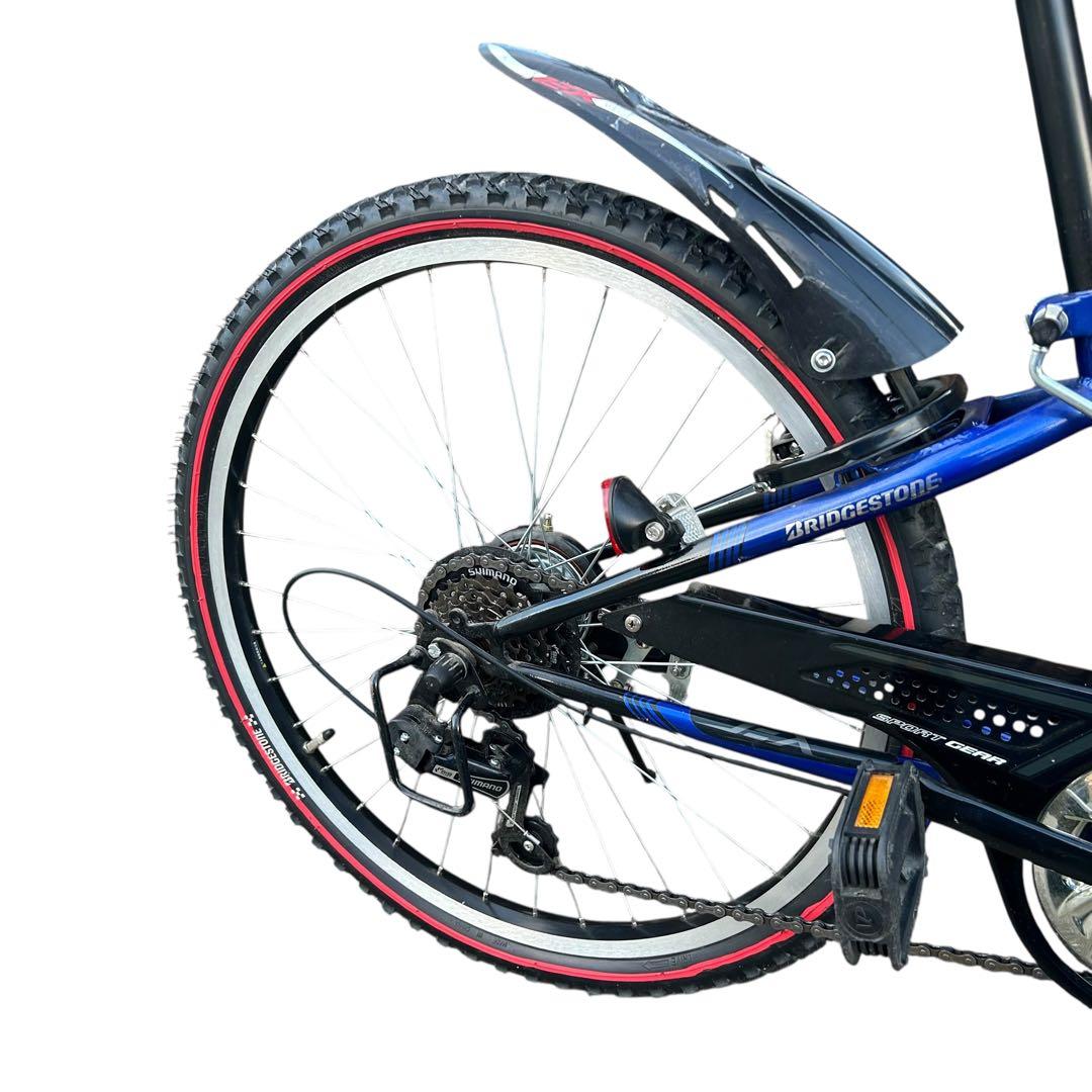 ブリヂストン 子供用自転車 青 前カゴ付　24インチ