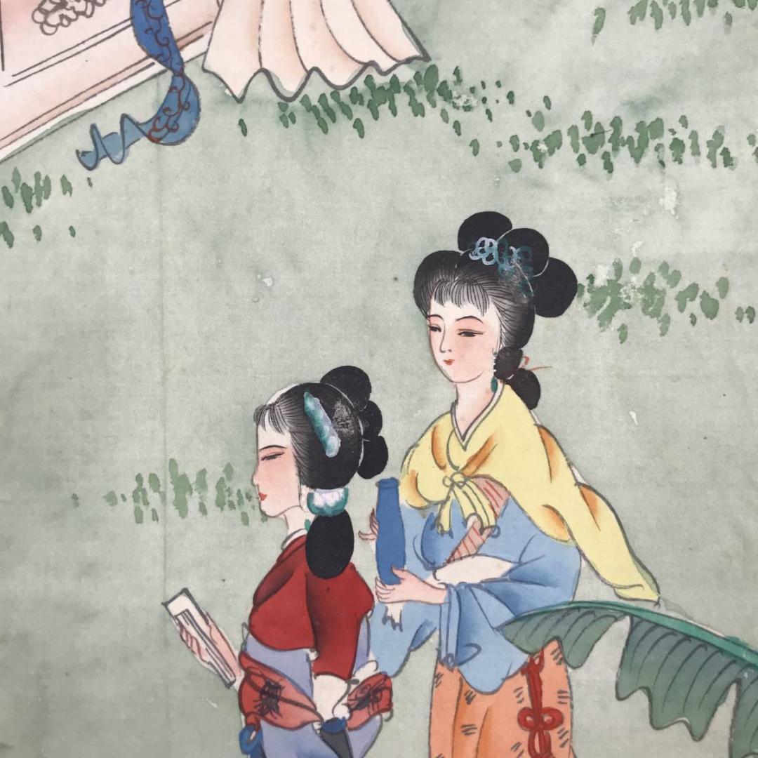 【複製】琴川/十二美人図/工芸品/掛軸☆宝船☆AB-567