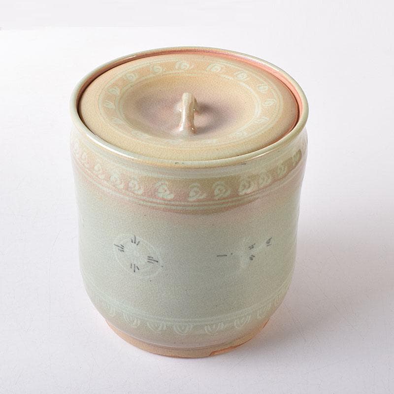 茶道具 中村与平作 青磁雲鶴 狂言袴 水指 時代箱 N 7745