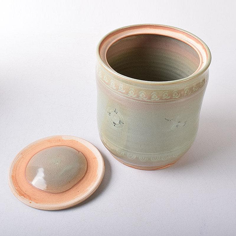 茶道具 中村与平作 青磁雲鶴 狂言袴 水指 時代箱 N 7745