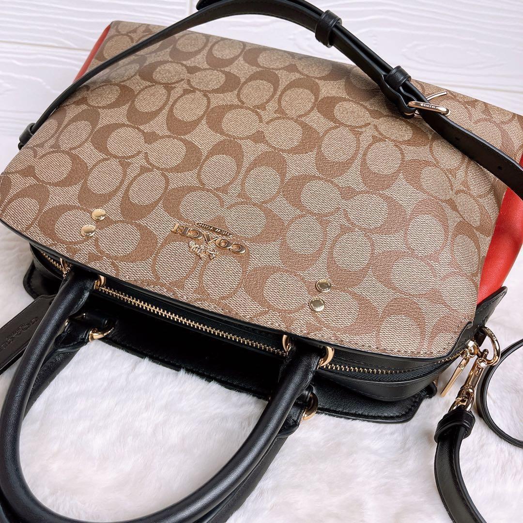 極美品☆COACHコーチ 2wayショルダーバッグ ブラウン シグネチャー